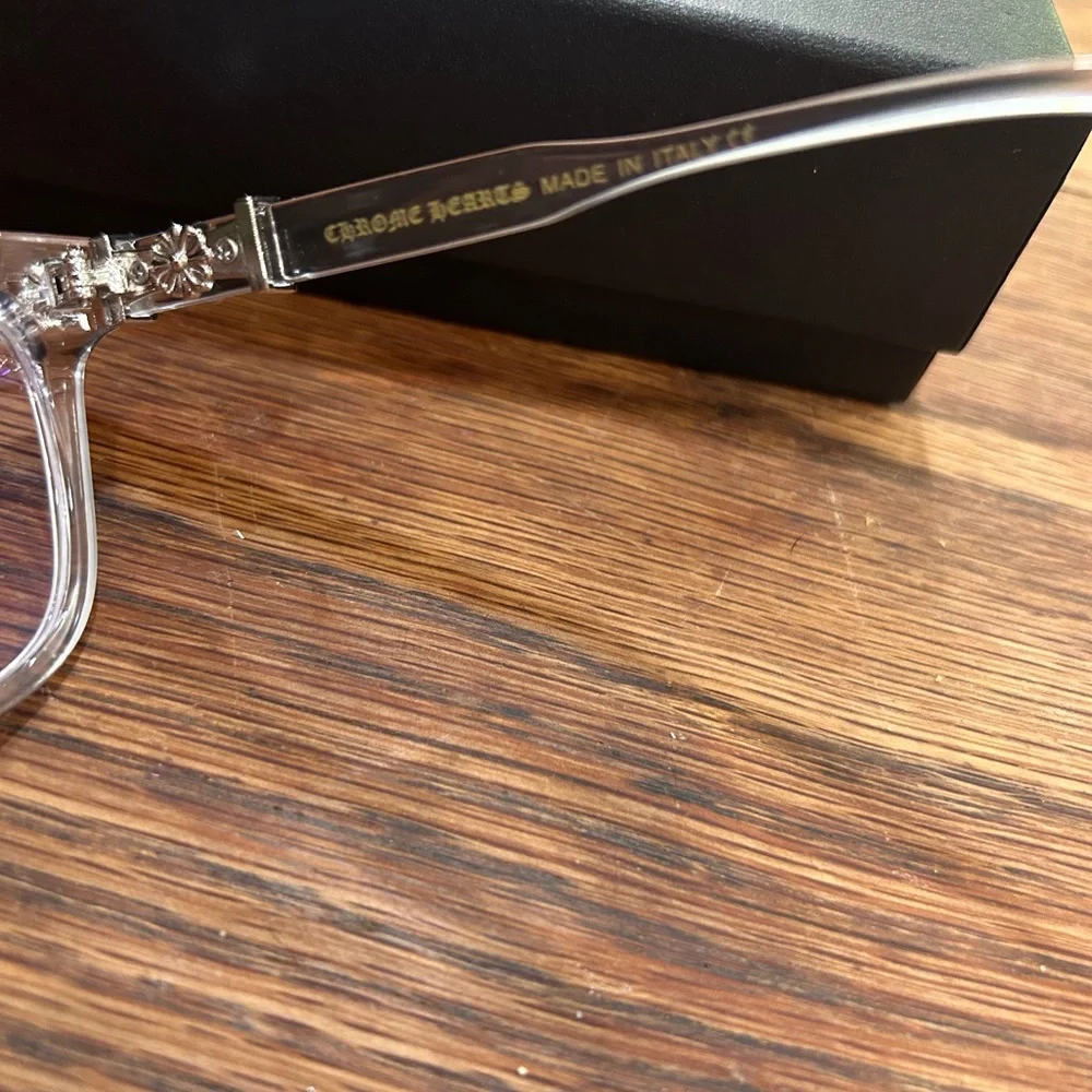 Chrome Hearts Clear Frame Glasses with Silver Accents - Picture 2 of 5